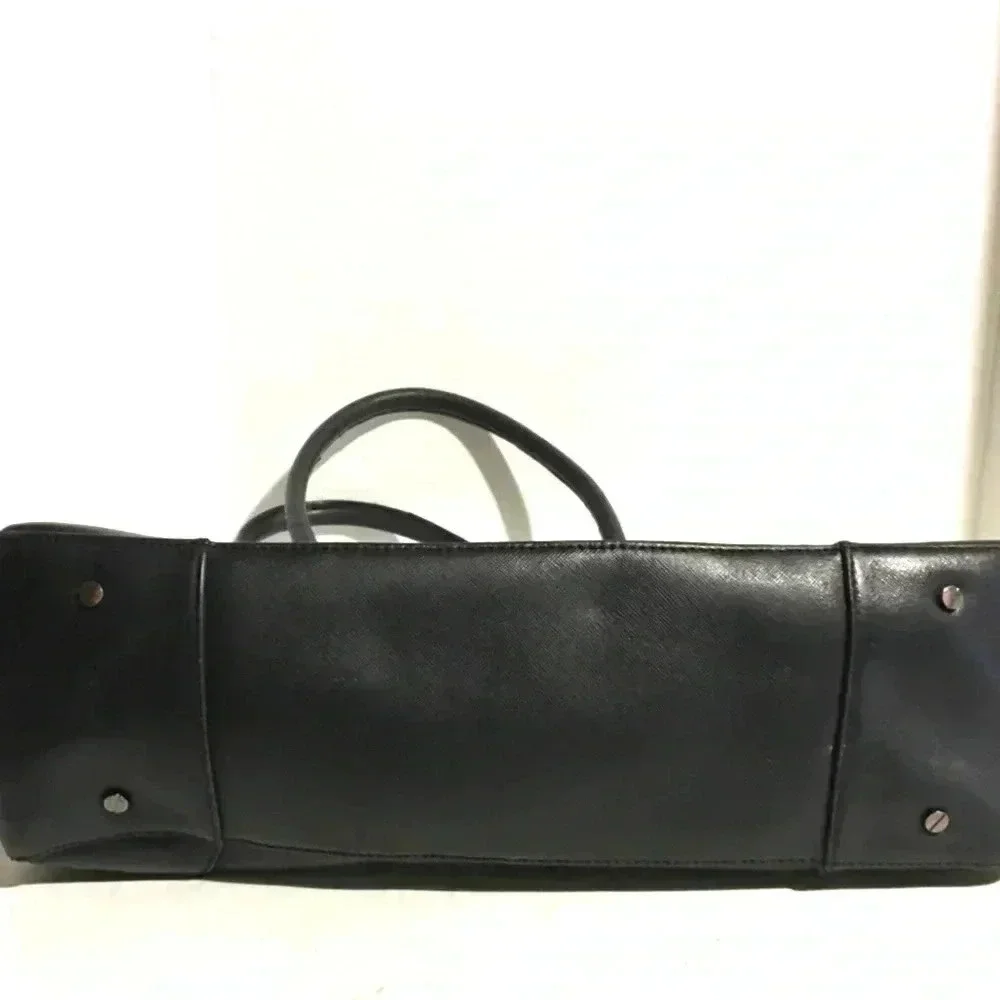 Tory Burch black saffiano leather shoulder handbag
